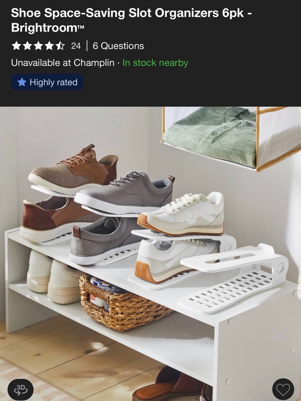 Adjustable White Shoe Organizers - Stackable Home Storage